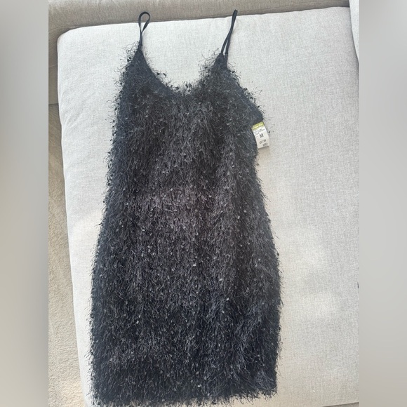 NWT Luv Liz Black textured mini dress with adjustable straps - Picture 4 of 9